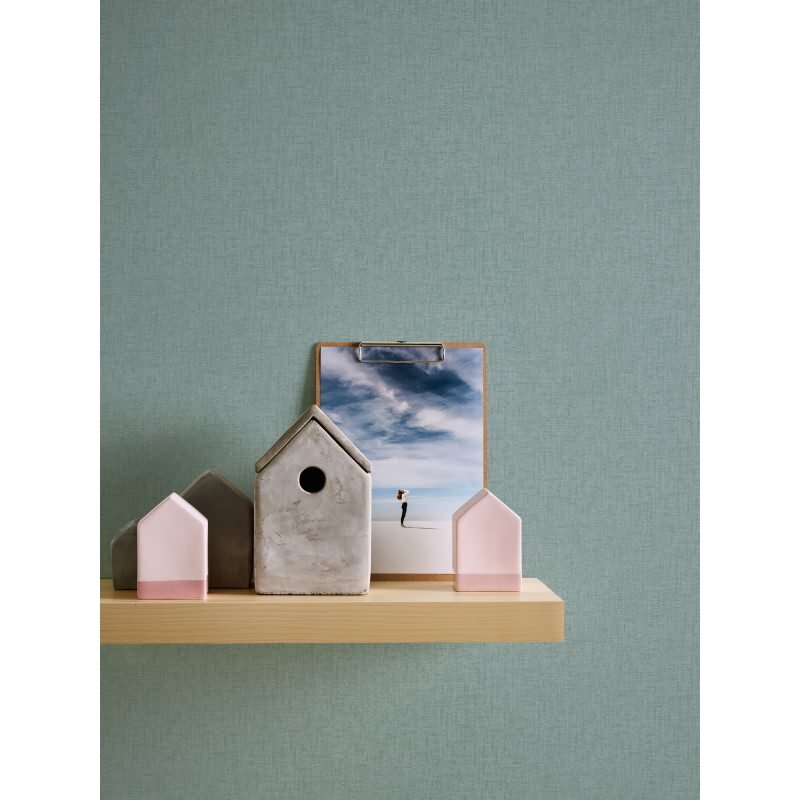 Uni Tapete Mintgrün - Strukturierte Vliestapete mit Leinenoptik - Frisch & modern (KG-172974)