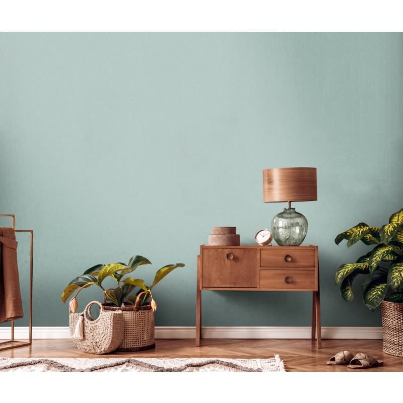 Uni Tapete Mintgrün - Strukturierte Vliestapete mit Leinenoptik - Frisch & modern (KG-172974)