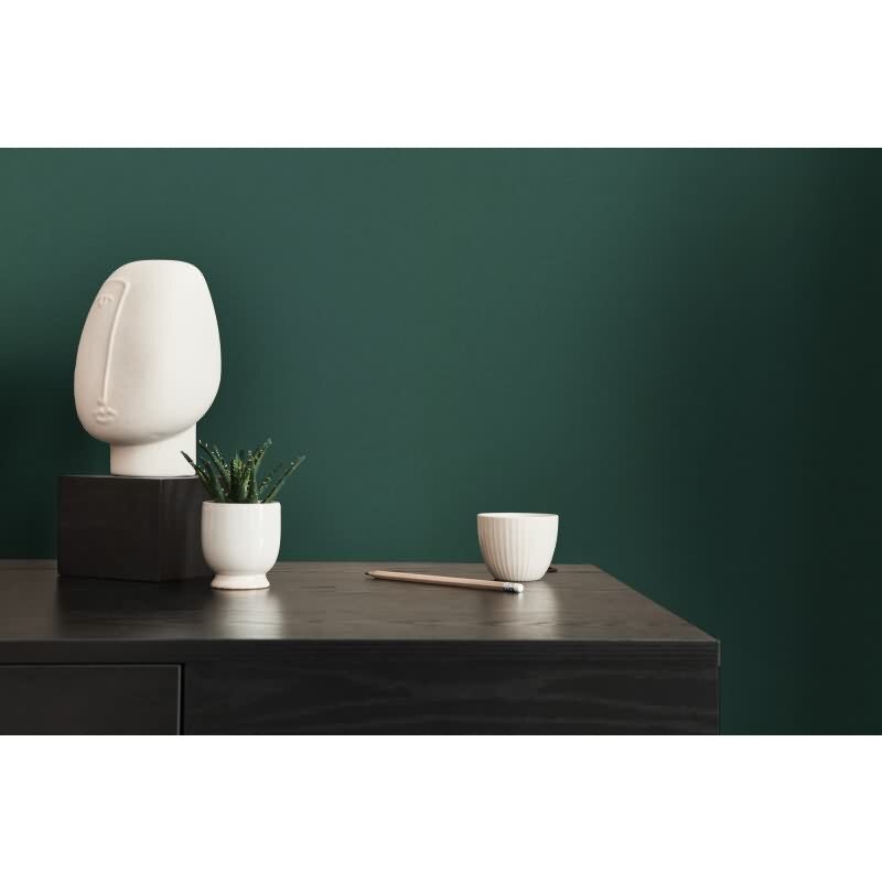 Unitapete Dunkelgrün - Strukturierte Vlies Tapete mit Leinenoptik - Edel & ausdrucksstark (KG-172975)