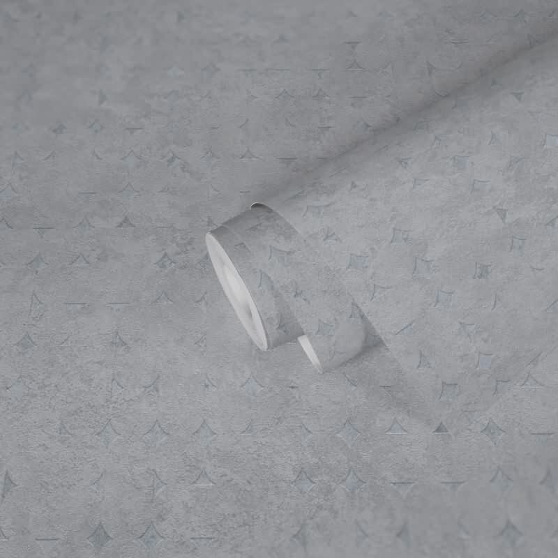 Tapete Lichtgrau Betonoptik Industrial - Geometrisches Muster dezent - Vlies Tapete modern (KG-172983)