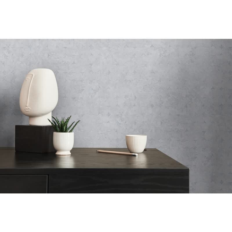 Tapete Lichtgrau Betonoptik Industrial - Geometrisches Muster dezent - Vlies Tapete modern (KG-172983)