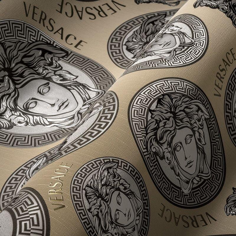 Tapete Beige, Creme, Schwarz, Anthrazit VERSACE Satintapete (1040245)