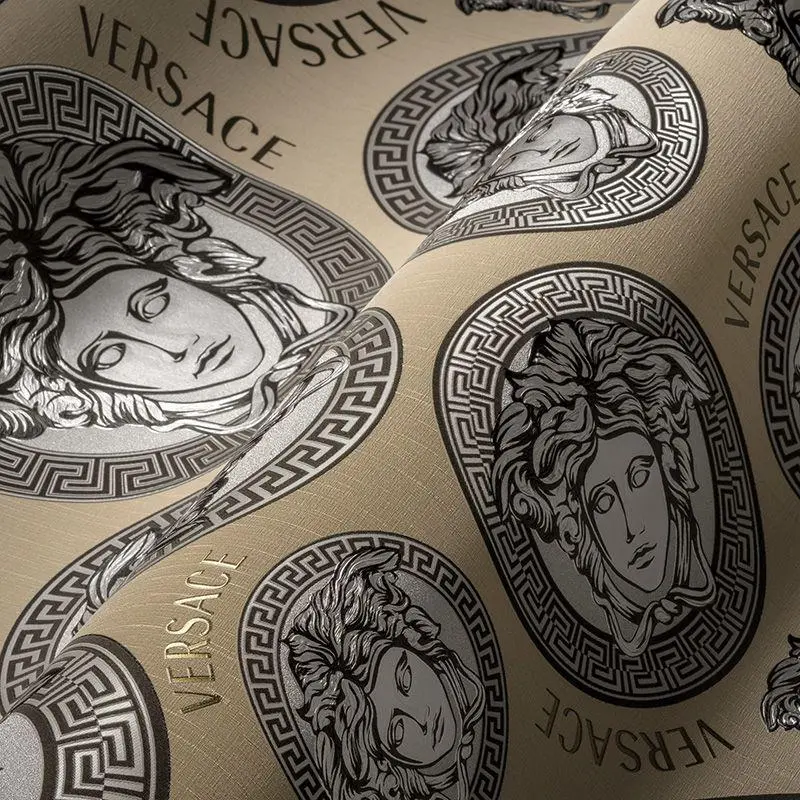 Tapete Beige, Creme, Schwarz, Anthrazit VERSACE Satintapete (1040245)