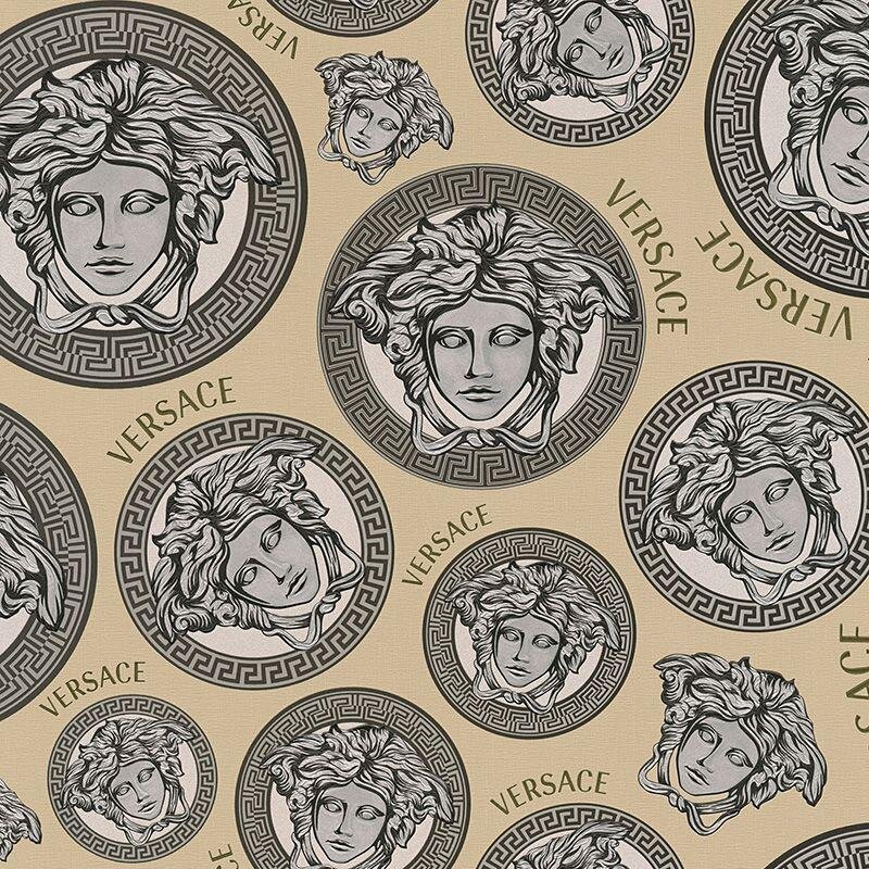 Tapete Beige, Creme, Schwarz, Anthrazit VERSACE Satintapete (1040245)