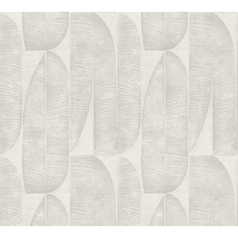 Bananenblatt-Tapete Beige - Vliestapete mit grafischem Blätter Muster - Modern & ruhig (KG-172990)
