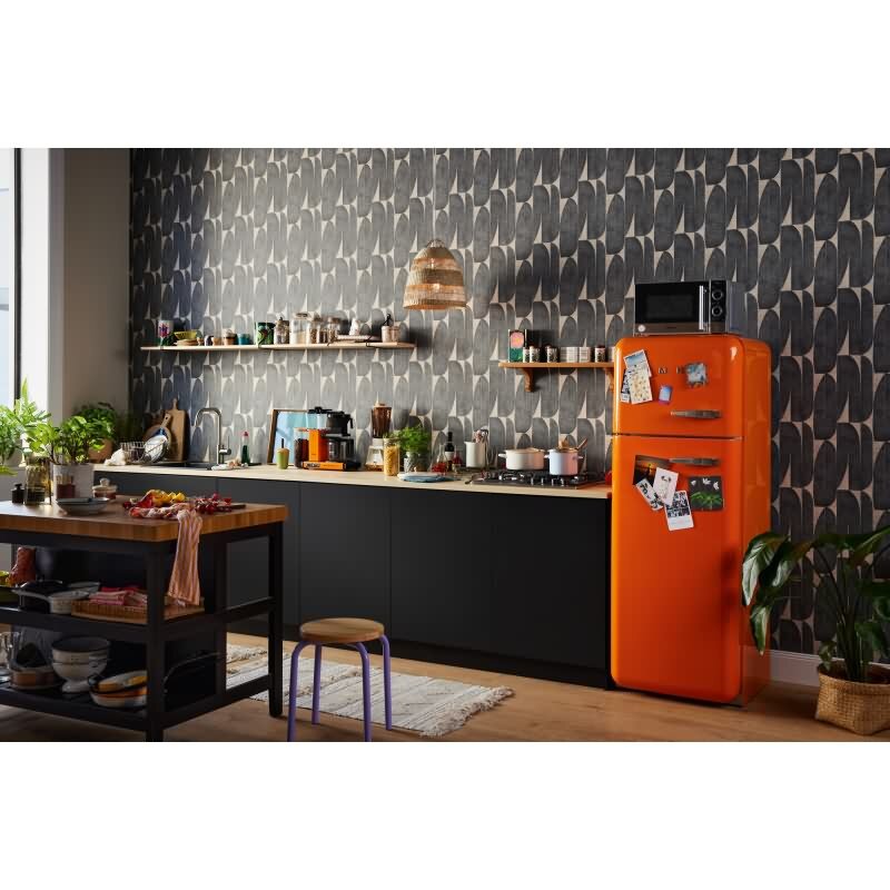 Tapete mit Bananenblättern Beige Schwarz - Grafisches Blättermuster - Vliestapete (KG-172992)