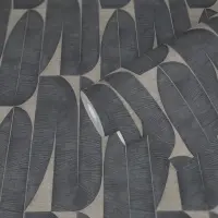 Tapete mit Bananenbl&auml;ttern Beige Schwarz -...