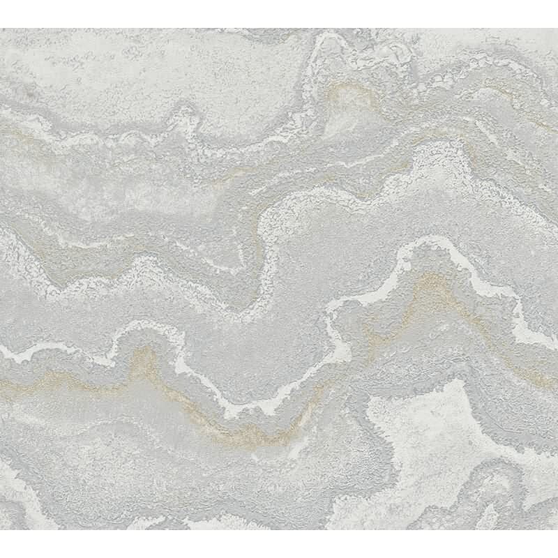 Tapete in Marmoroptik Grau Silber Gold - Elegante Vliestapete mit Metalliceffekt (KG-172999)