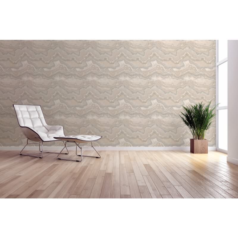 Metallic-Tapete Beige Grau Silber - Elegante Vliestapete mit Marmor-Steinstruktur (KG-173000)