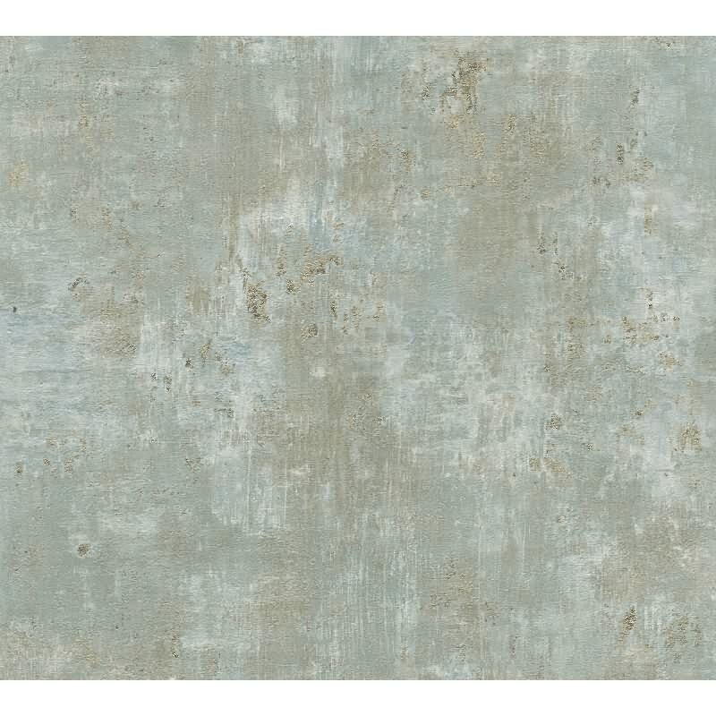 Strukturtapete in Putzoptik Grün Gold - Metallic-Tapete modern glänzend (KG-173004)