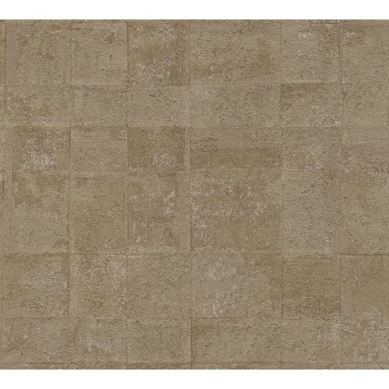 Struktur Tapete Braun Gold - Design Vlies Tapete mit Metallic-Effekt glänzend (KG-173007)