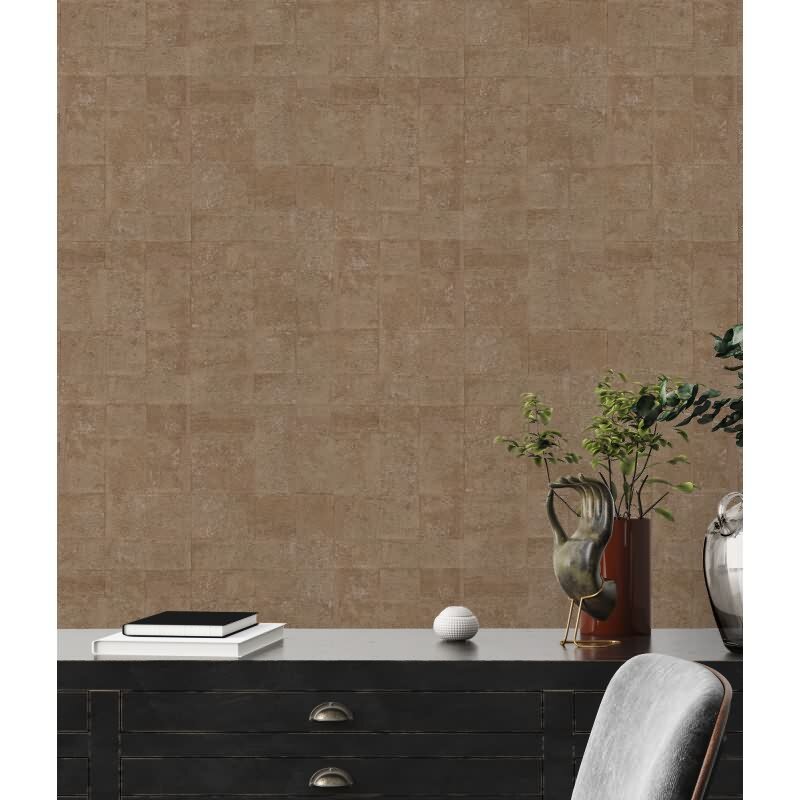 Struktur Tapete Braun Gold - Design Vlies Tapete mit Metallic-Effekt glänzend (KG-173007)