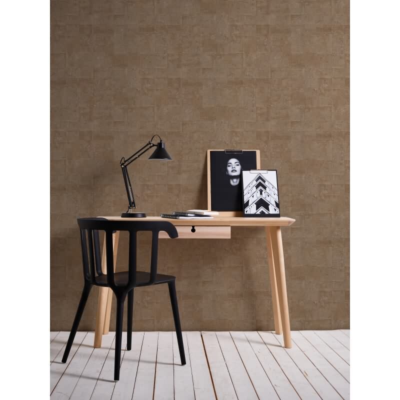 Struktur Tapete Braun Gold - Design Vlies Tapete mit Metallic-Effekt glänzend (KG-173007)