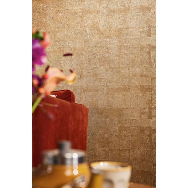 Struktur Tapete Braun Gold - Design Vlies Tapete mit Metallic-Effekt glänzend (KG-173007)