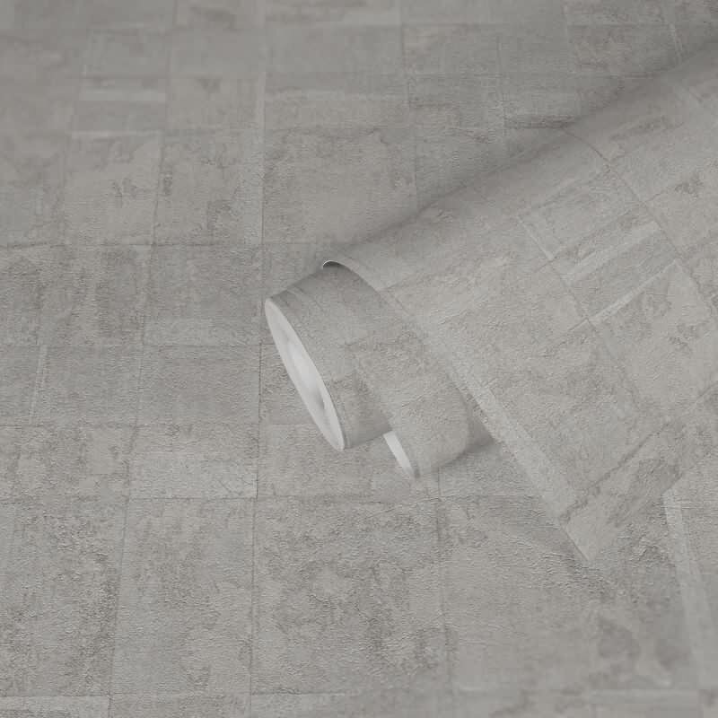 Strukturtapete Grau Silber Metallic - moderne Muster Vlies Tapete (KG-173009)