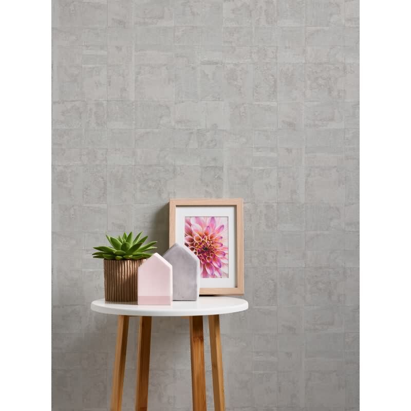 Strukturtapete Grau Silber Metallic - moderne Muster Vlies Tapete (KG-173009)