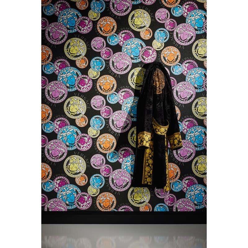 Tapete Bunt, Schwarz, Anthrazit VERSACE Satintapete (1040241)