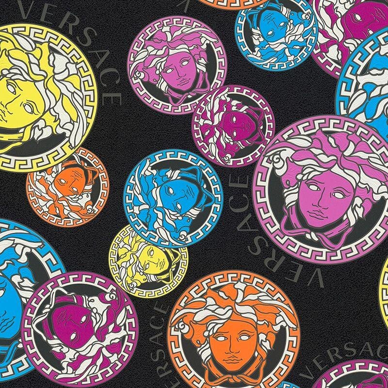 Tapete Bunt, Schwarz, Anthrazit VERSACE Satintapete (1040241)