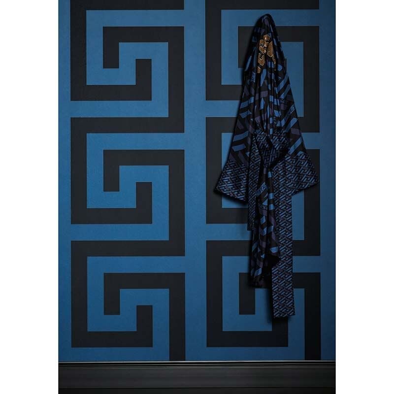 Tapete Blau, Schwarz, Anthrazit VERSACE Satintapete (1040235)