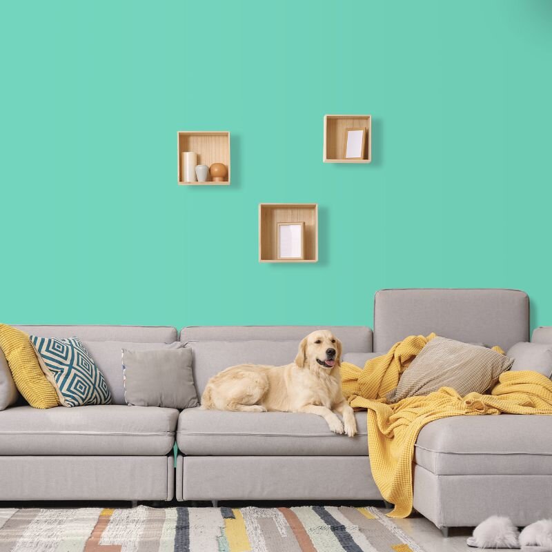 Wandfarbe Türkis-Grün Seegrün Bahamas 1C Wallcover Colors S 1040-B80G