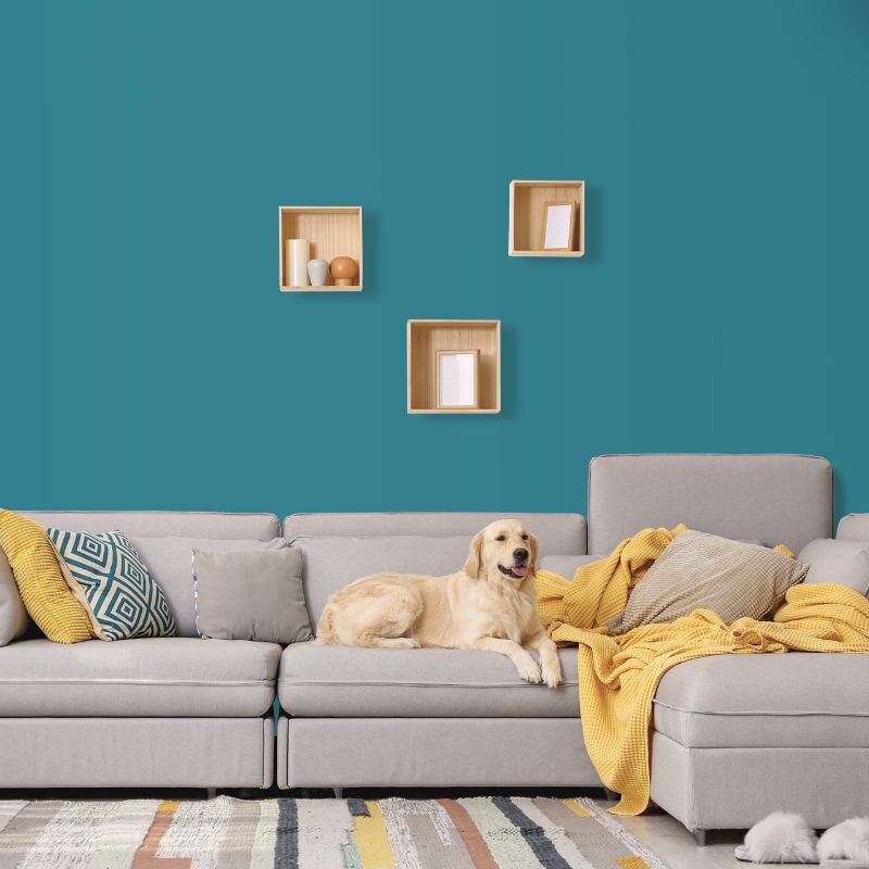 Wandfarbe Petrol Blau Teal Trinidad 4E Wallcover Colors S 4030-B10G 1 Liter