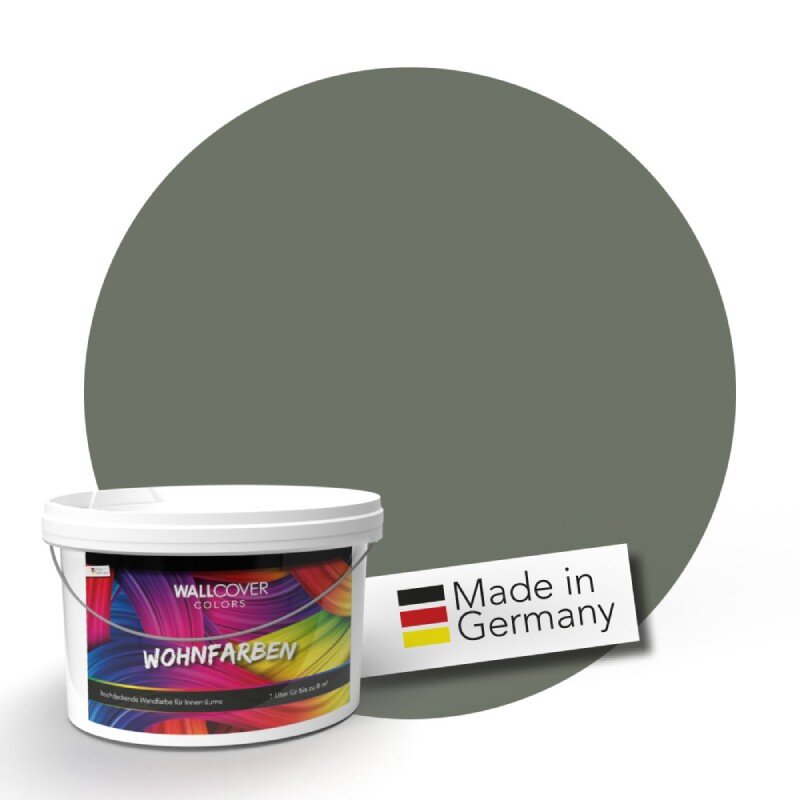 Wandfarbe Graugrün Dunkelgrau Shadow 2E Wallcover Colors S 6005-G50Y 1 Liter
