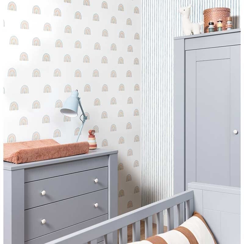 Tapete Blau, Pastellfarben, Weiß Rasch Vliestapete (1040090)