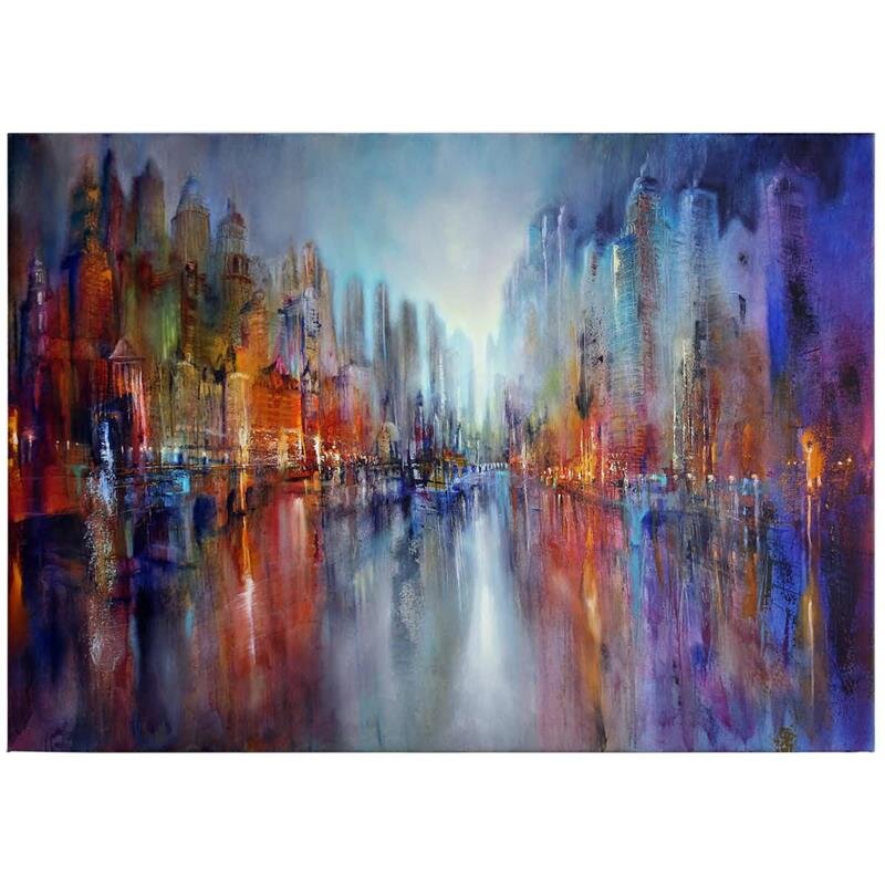 A.S. Création Leinwandbild CityOnTheRiver Größe 70cm x 50cm