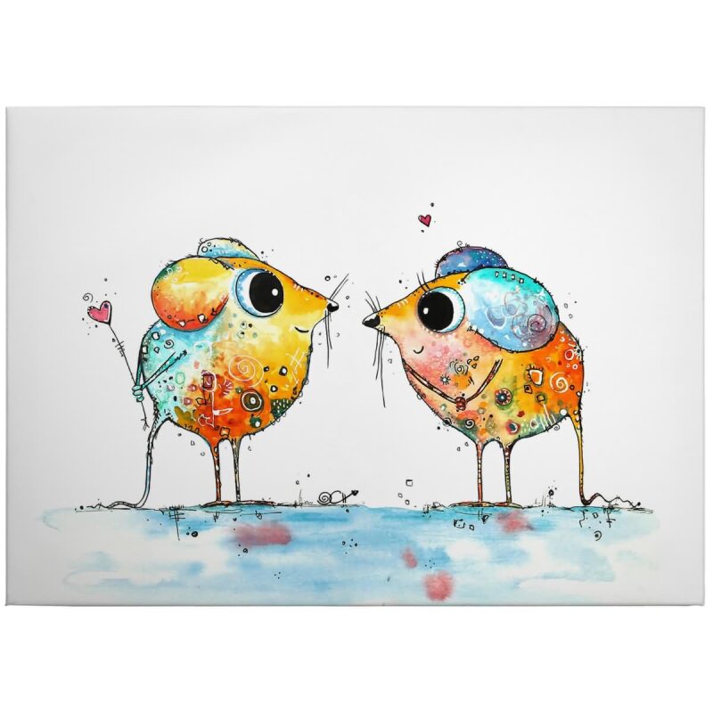 A.S. Création Leinwandbild Cute Mice Größe 70cm x 50cm