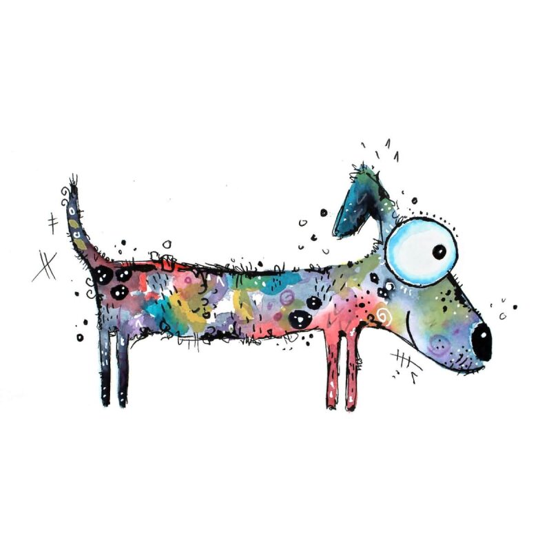 A.S. Création Leinwandbild Happy Dog Größe 70cm x 50cm