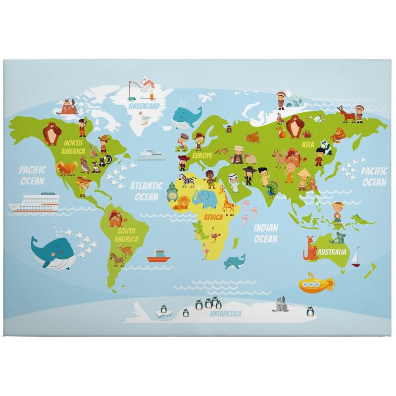 A.S. Création Leinwandbild Kids World Größe 70cm x 50cm