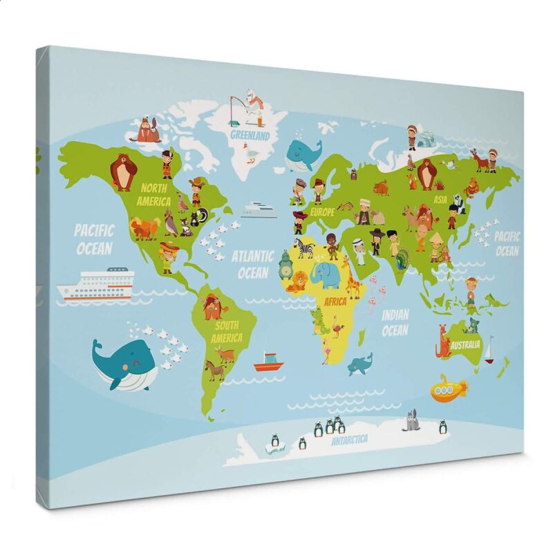 A.S. Création Leinwandbild Kids World Größe 70cm x 50cm