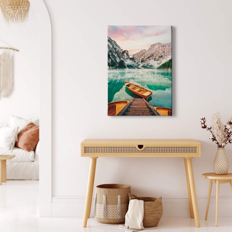 A.S. Création Leinwandbild Lago di Braies Größe 50cm x 70cm