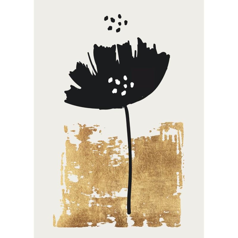 A.S. Création Leinwandbild Black Flower Größe 50cm x 70cm