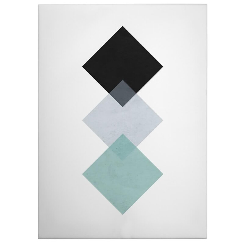 A.S. Création Leinwandbild Squares aqua Größe 50cm x 70cm