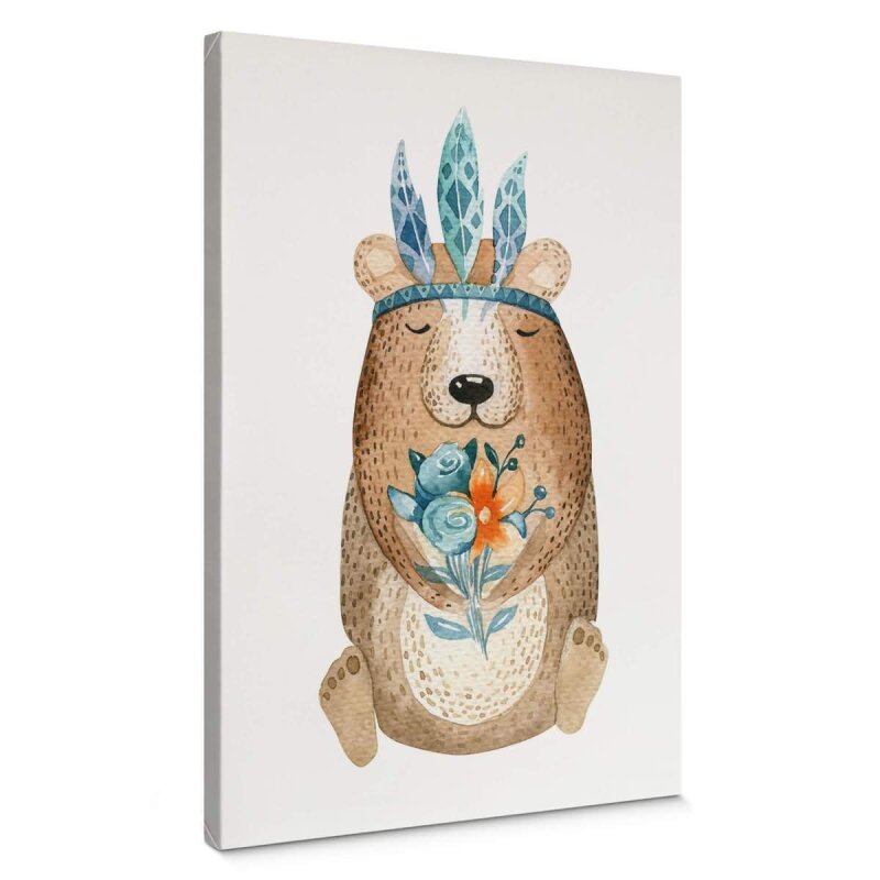 A.S. Création Leinwandbild Hippy Bear Größe 50cm x 70cm