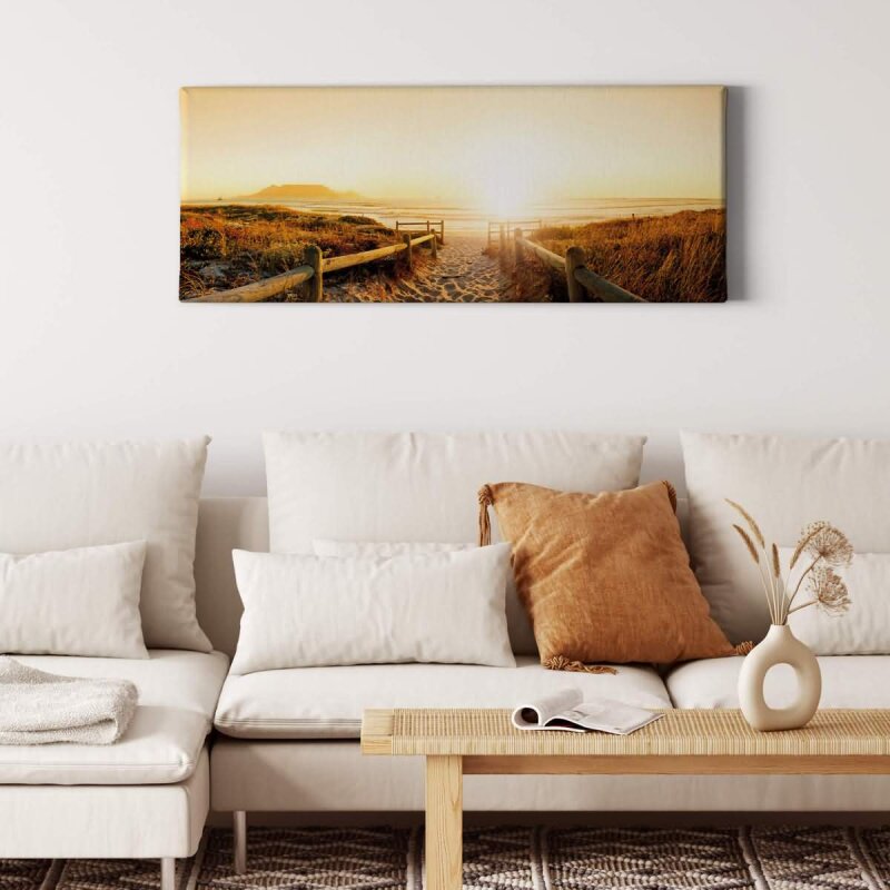 A.S. Création Leinwandbild Sunset beach Größe 100cm x 40cm