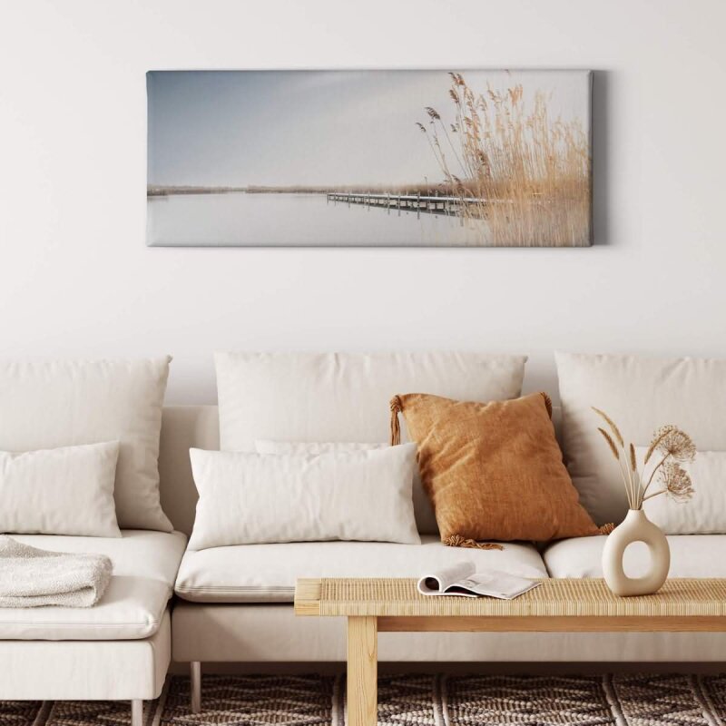 A.S. Création Leinwandbild ReedsOnTheLake Größe 100cm x 40cm