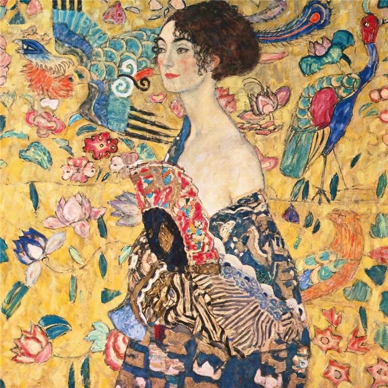 A.S. Création Leinwandbild Lady with Fan Größe 50cm x 50cm