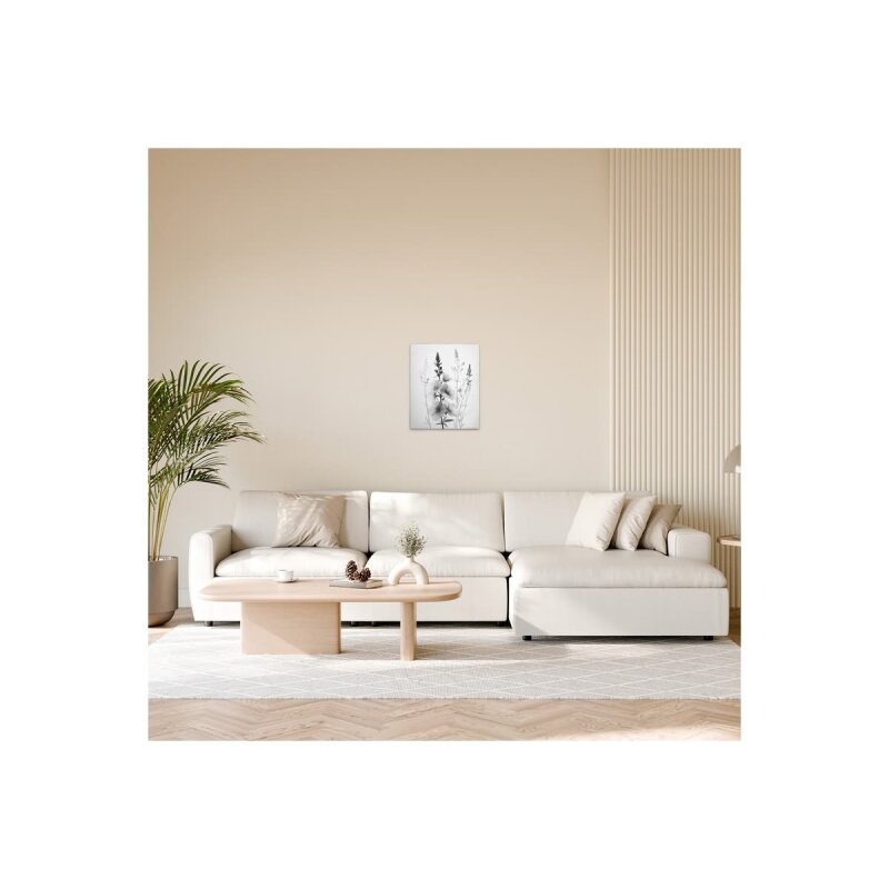 A.S. Création Leinwandbild Blumen SW 3 Größe 40cm x 50cm