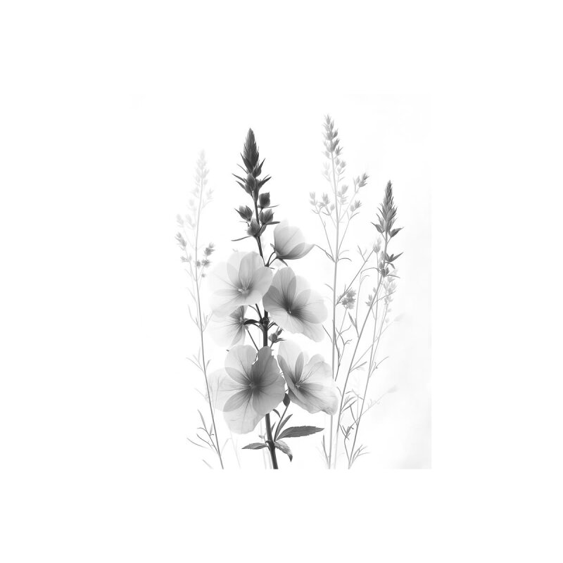 A.S. Création Leinwandbild Blumen SW 3 Größe 40cm x 50cm