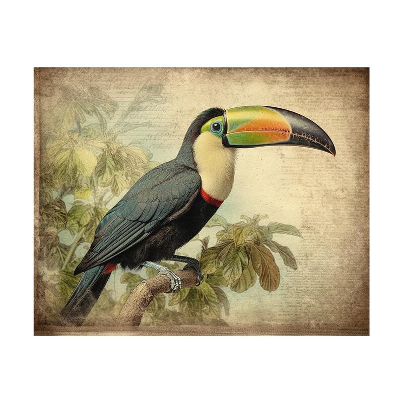 A.S. Création Leinwandbild Toucan Vintage Größe 40cm x 50cm