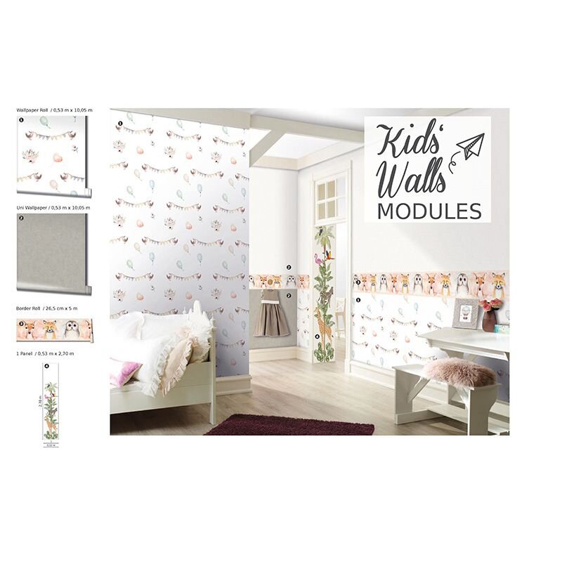 Bordüre Beige, Creme, Bunt, Rosa, Rose Marburg Vlies (1040066)