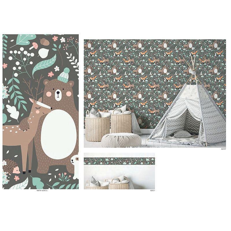 Bordüre Grün, Schwarz, Anthrazit Marburg Vlies (1040047)