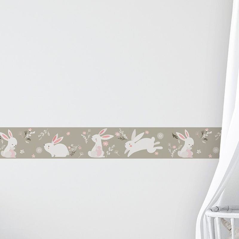 Bordüre Greige, Rosa, Rose Marburg Vlies (1040038)