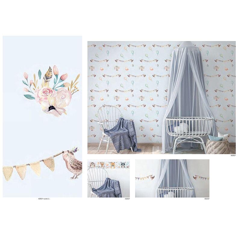 Bordüre Blau, Braun, Gelb, Vanille Marburg Vlies (1040031)