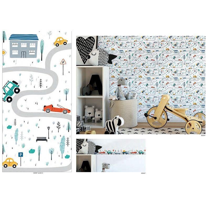 Bordüre Blau, Grau, Silber Marburg Vlies (1040021)