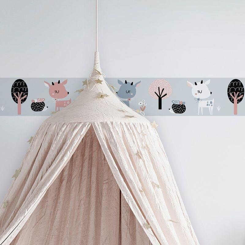 Bordüre Grau, Silber, Rosa, Rose Marburg Vlies (1040012)