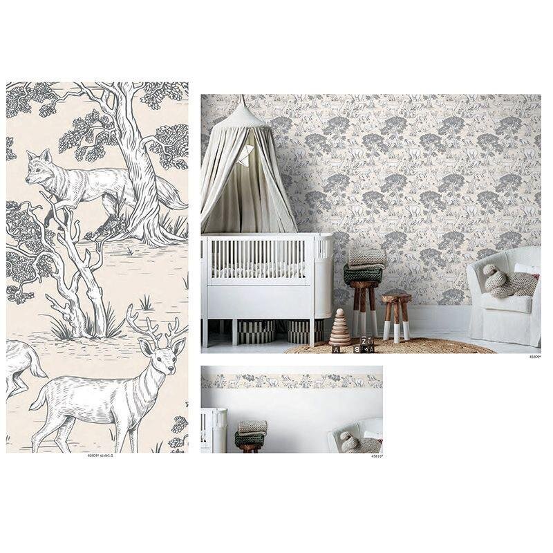 Bordüre Beige, Creme, Grau, Silber Marburg Vlies (1039998)