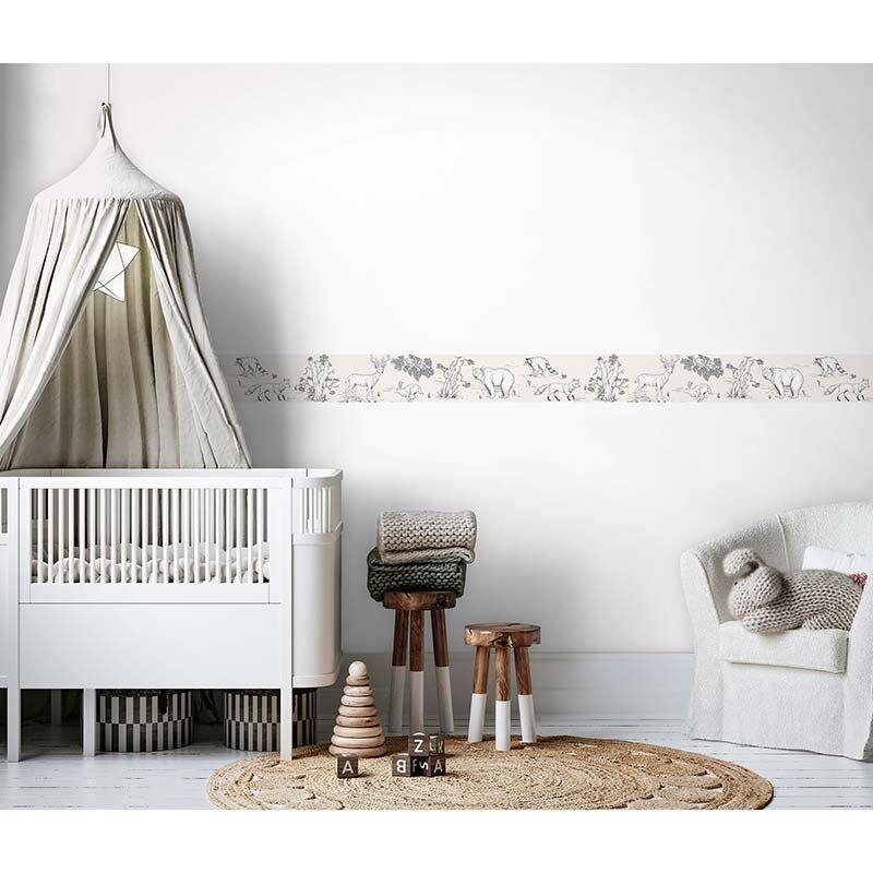 Bordüre Beige, Creme, Grau, Silber Marburg Vlies (1039998)